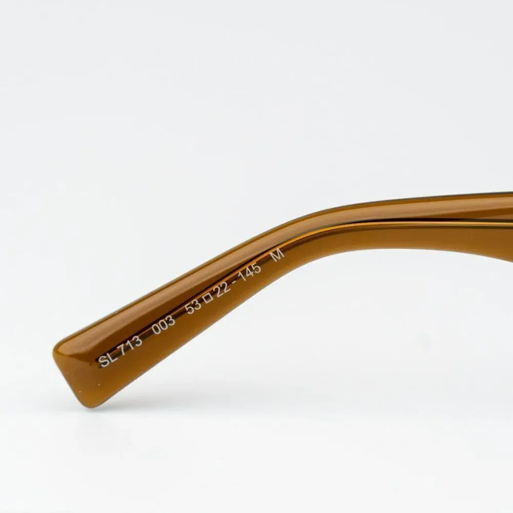 NEW Saint Laurent SL713 003 Transparent Brown Rectangle Unisex Sunglasses